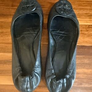 Tory Burch Black Leather Women's Flats